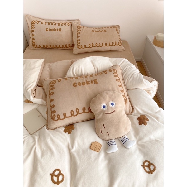 Set Bộ Vỏ Chăn ga Nhung Mịn Hoạt Hình Dễ Thương, Chất Nhung Mềm Mịn, Êm Ấm_shinbedding