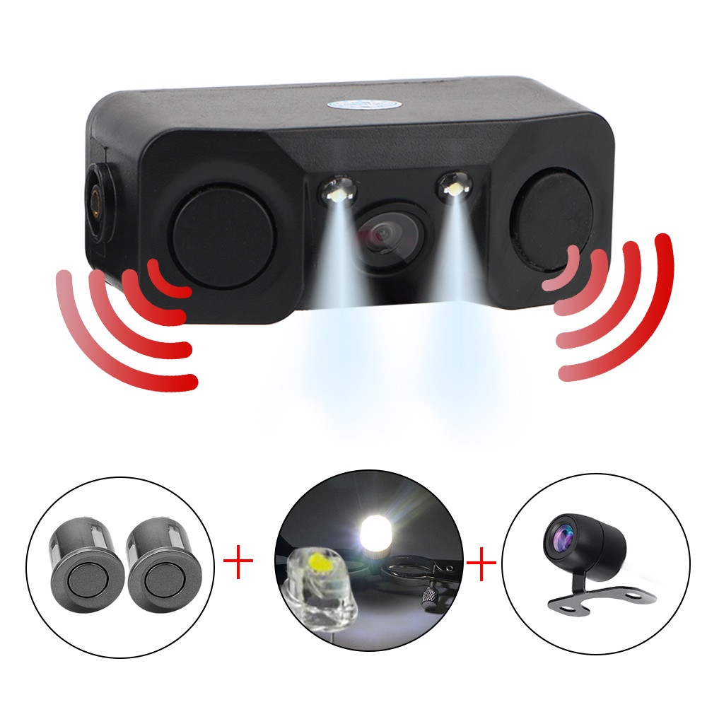 Camera mini cảm biến chuyển động 12V 3 trong 1 chống nước có đèn LED cho xe hơi