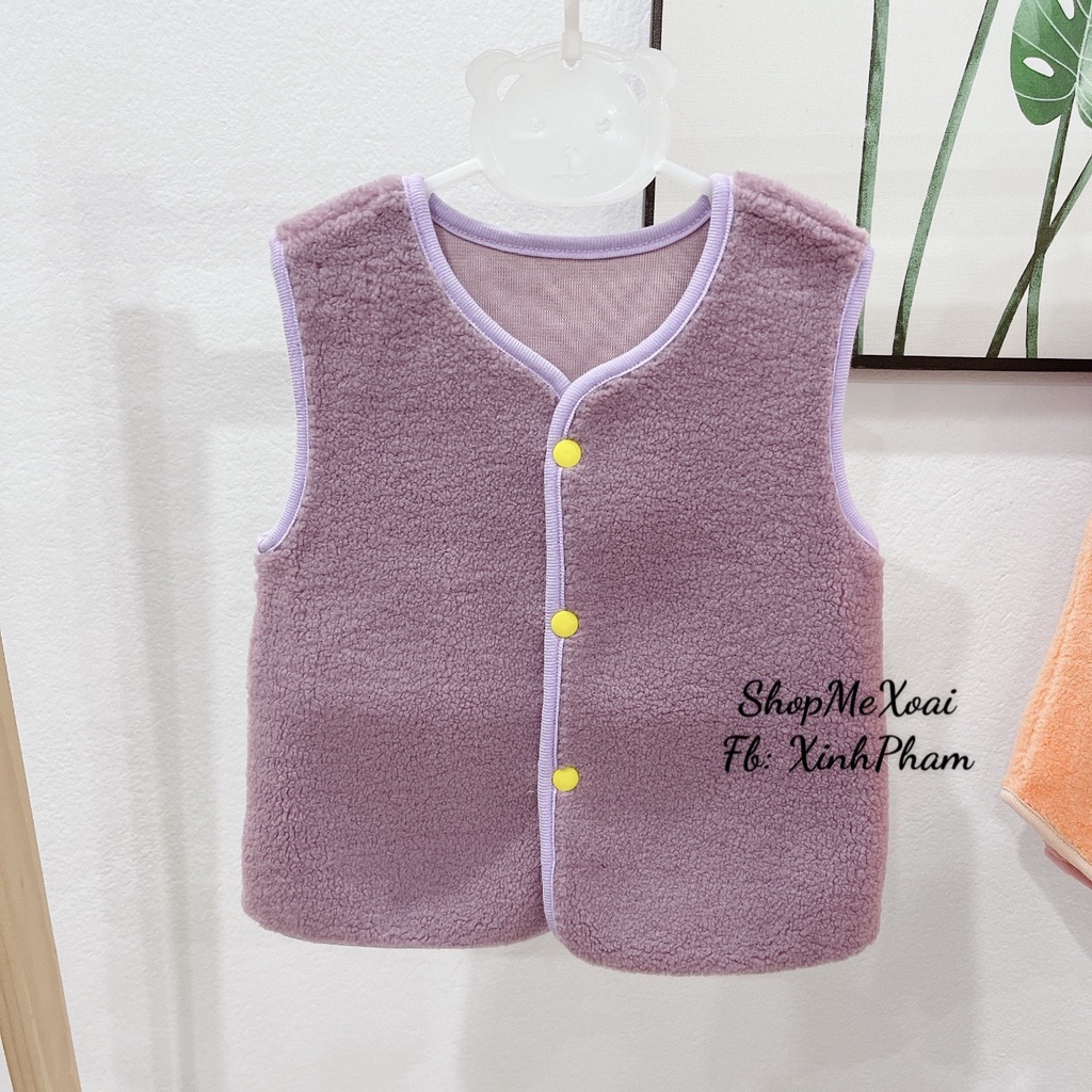 Áo Gile Xuất Hàn Lông Cừu Cho Bé 8-14kg 2 màu cam và tím