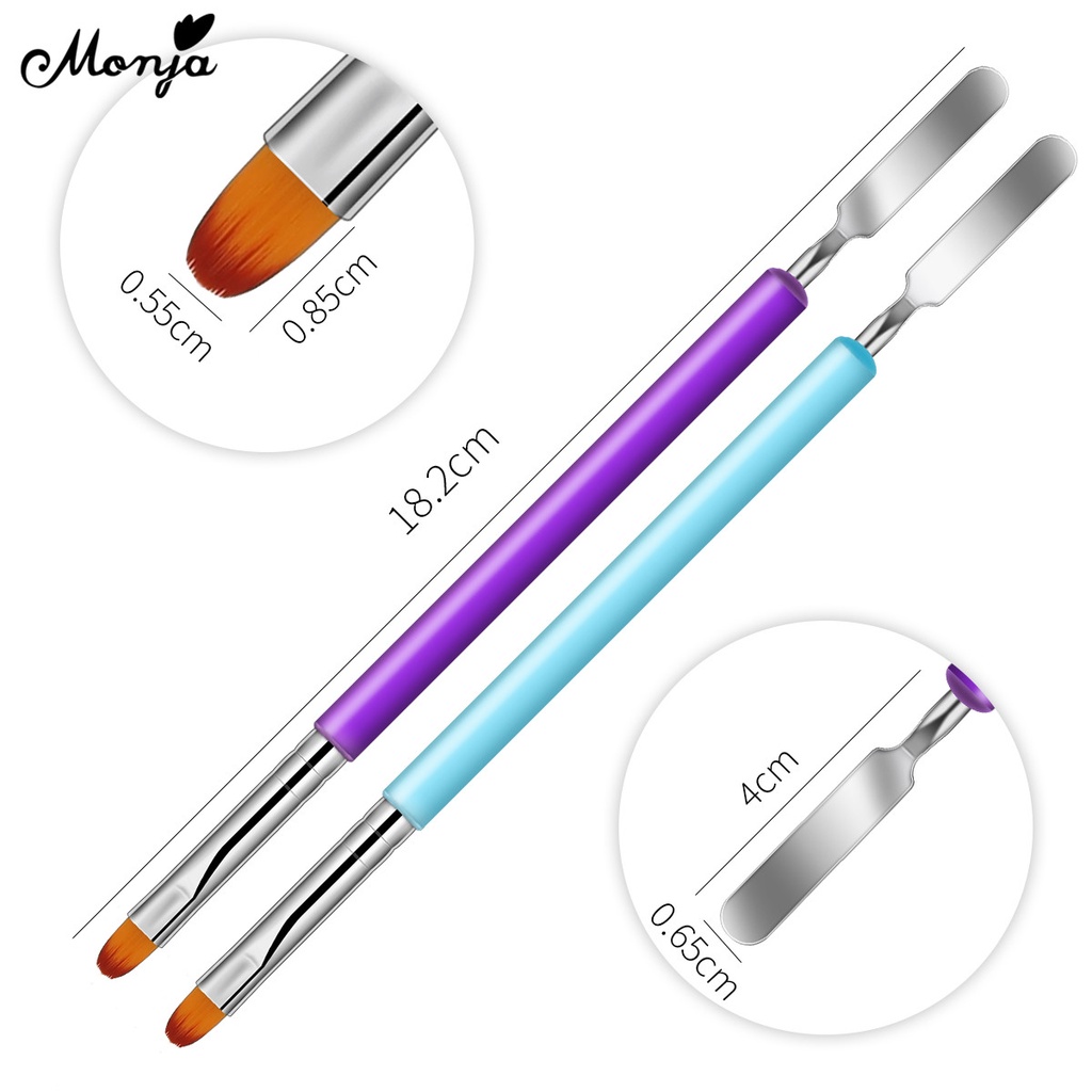 MONJA [Hàng mới về] Cọ thiết kế hai đầu đa năng dùng để nối móng tay tiện dụng