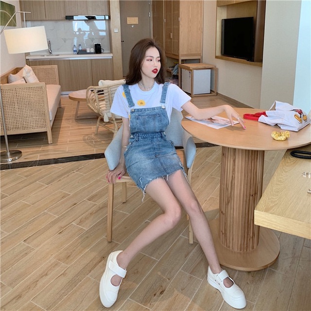 Set Yếm jeans nơ lưng koreastyle | BigBuy360 - bigbuy360.vn
