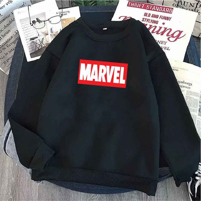 Áo nỉ sweater hoạt hình marvel avenger form suông rộng unisex, cổ tròn chất vải nỉ bông siêu ấm áo hoodie mixi
