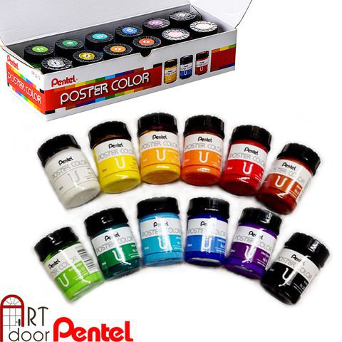 ♛❀✑ [ARTDOOR] Bộ màu vẽ Poster PENTEL 5/12 hũ (30ml)