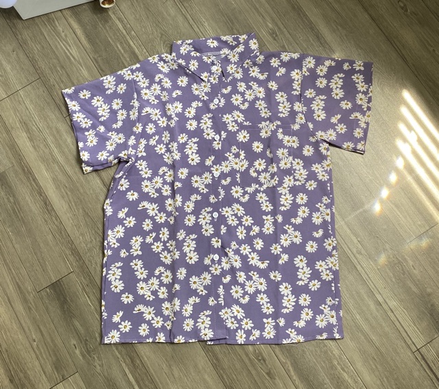 áo sơ mi hoa cúc tay ngắn thời trang
