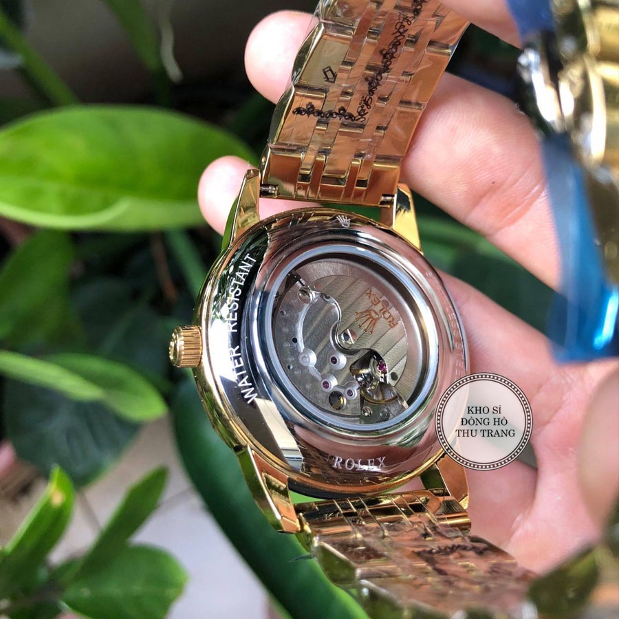 Đồng hồ Nam Rolex máy nhật, mẫu 3kim viền vàng dây da và dây kim loại, dòng cơ Automatic size 40mm-41mm