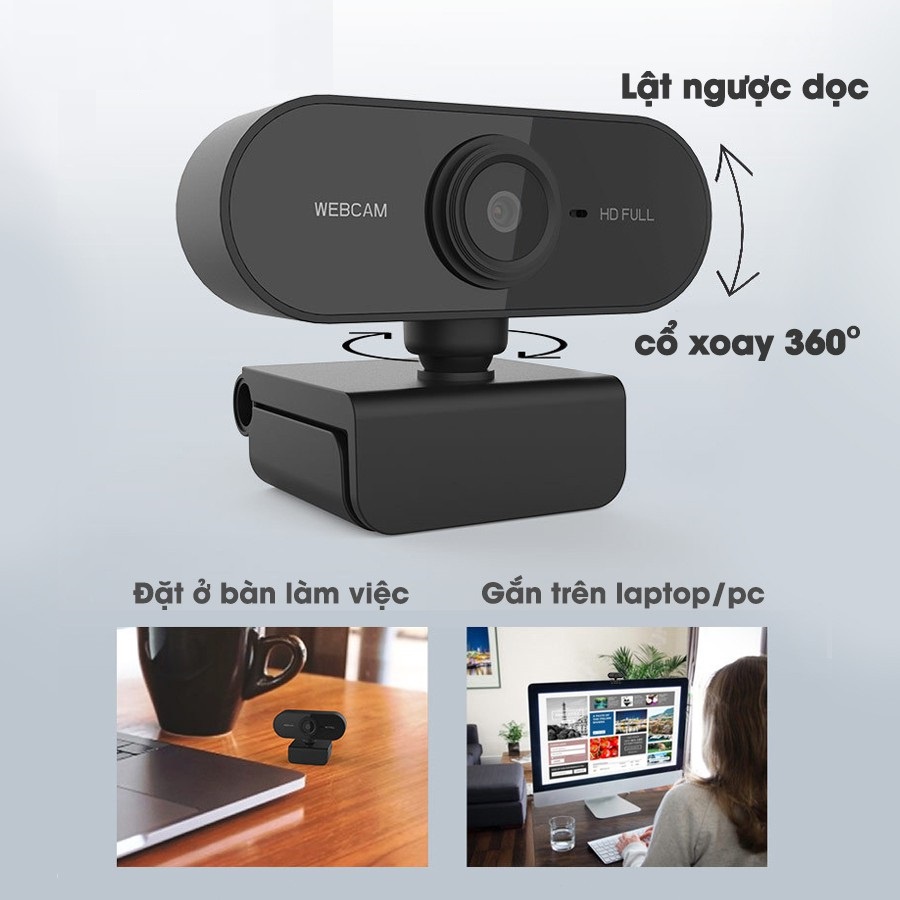 Webcam Máy Tính Có Kèm Mic Hikvision DS-U02-Full HD 1080P-Kết Nối Cổng USB-Dùng Cho PC,LapTop,Livestream,Học Online