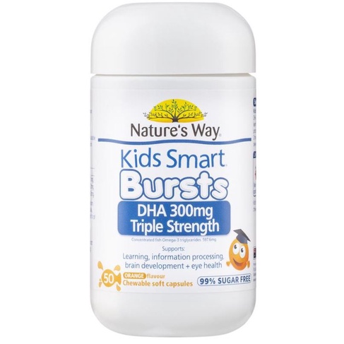Kẹo gummy nature way kid smart DHA 300mg triple strength 50 viên