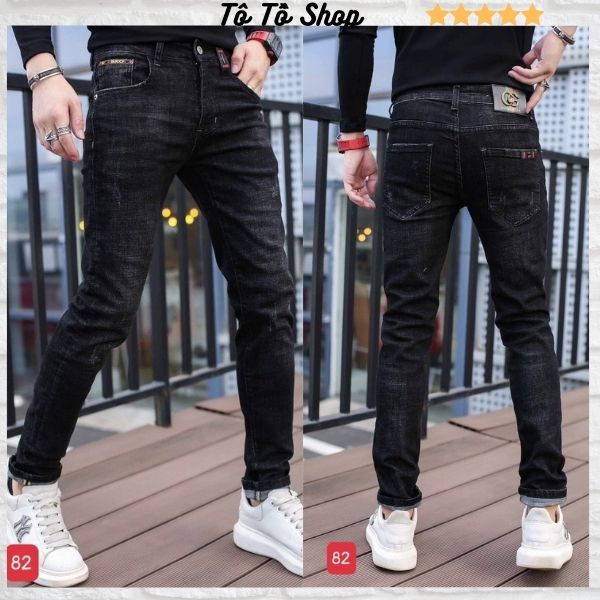 Quần jean nam tenji cao cấp ❤️FREESHIP❤️ Quần Bò Nam rách gối co giãn  thời trang Tô Tồ Shop - QJNM82