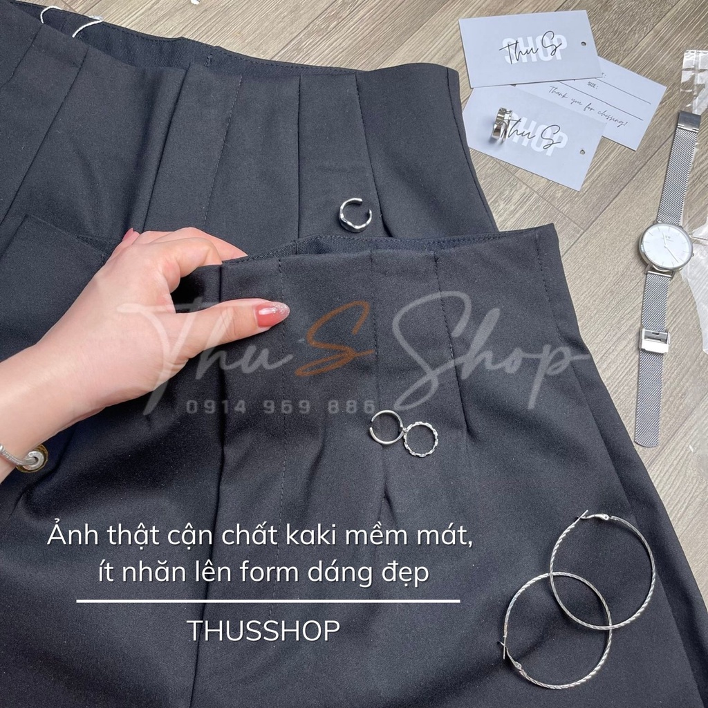 Quần Short Đùi Nữ Kaki BIG SIZE Lưng Cao 2 Ly Dáng Ngắn Sooc Nữ Vải Mềm Cao Cấp Hàng Đẹp THUS96