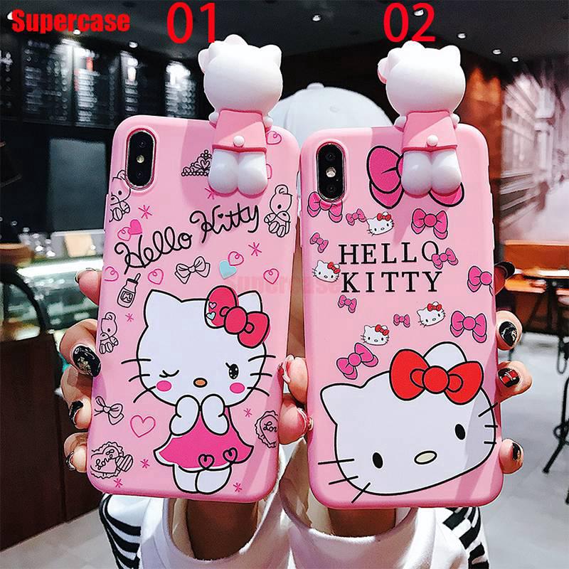 Vivo X23 X21 UD Y97 Y93 Y91C Y91 Y95 Y85 V9 Case Hello Kitty Cute Cartoon Holder Lanyard Soft TPU Silicone Cover