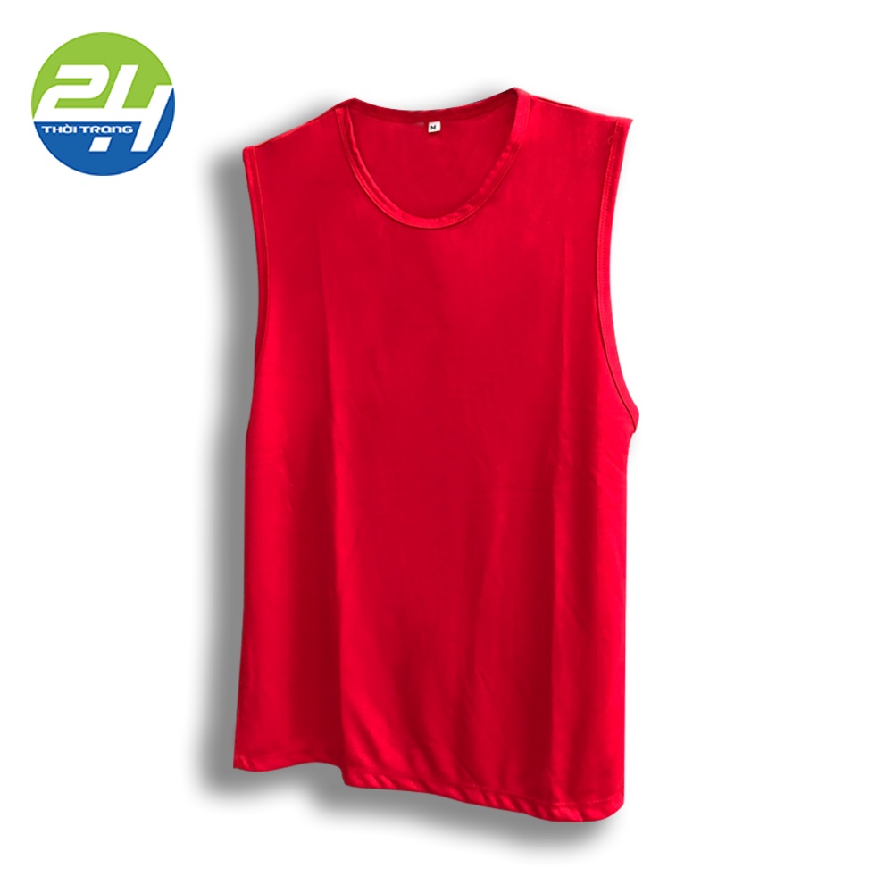 Áo Thun Sát Nách THOITRANG24H Màu Đỏ Ba Lỗ Tanhtop Cho Nam Nam Nữ Vải Thun Lạnh Thấm Hút Không Xù Lông