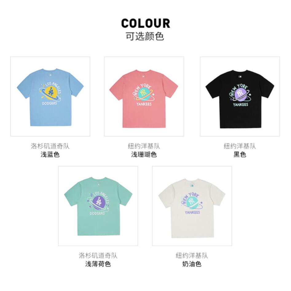 Mlb Áo Thun cotton Ngắn Tay In Họa Tiết Thời Trang Cho Nam Và Nữ