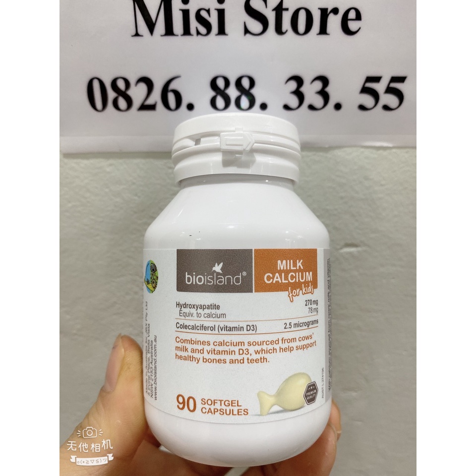 (Tem Chemist) Canxi Milk Bio island, Canxi cho bé, 90 viên ( Canxi Bio), Mẫu mới