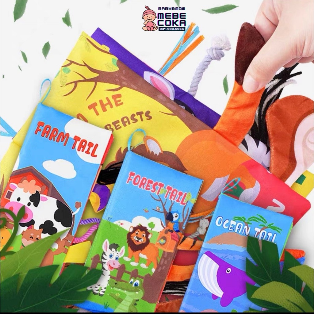 Sách vải cho bé ,sách vải giáo dục họa tiết bán 3D kích thích thị giác, nhiều chủ đề vừa học vừa chơi