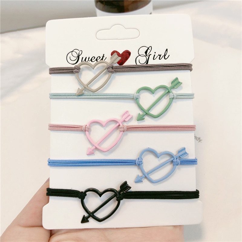 Dây Buộc Tóc Phối Mặt Hình Mũi Tên Cupid Phong Cách Hàn Quốc Nhiều Màu Sắc Tùy Chọn