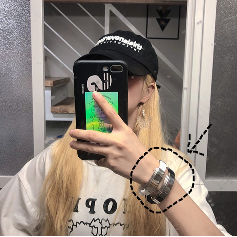 [Spot] Vòng Tay Thép Titan Phong Cách Hàn Quốc Cá Tính