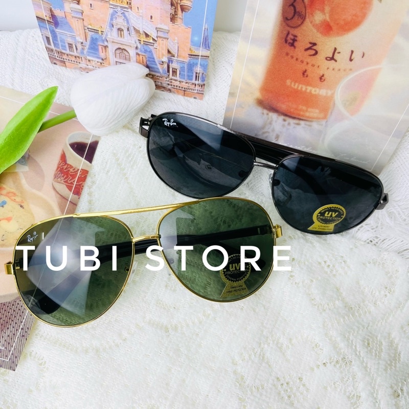 Kính râm phi công thời trang nam nữ xanh đen chống tia UV