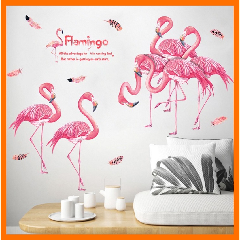Decal dán tường hạc hồng flamigo XL8339