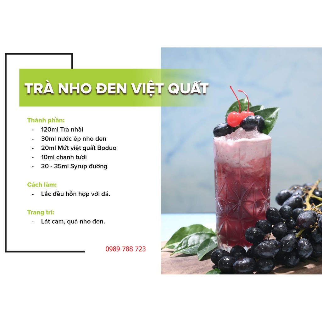 Mứt Sốt Việt Quất Boduo 1,3kg - Sauce Việt Quất Boduo dùng pha trà sữa, trà hoa quả, sinh tố cực ngon
