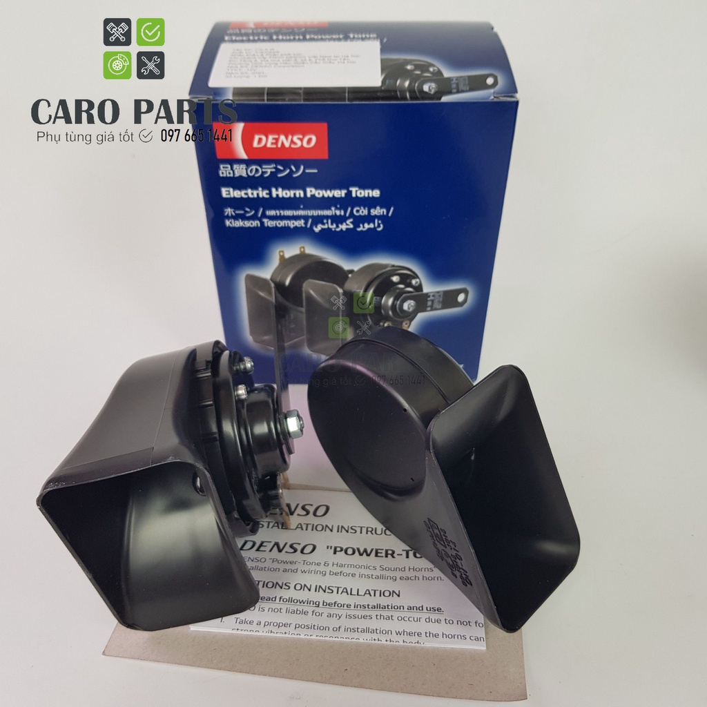 Còi, Kèn Denso 12V(có giắc), sử dụng cho các dòng xe ô tô du lịch, i10, Morning, Vios, Innova, Fortuner,Rio