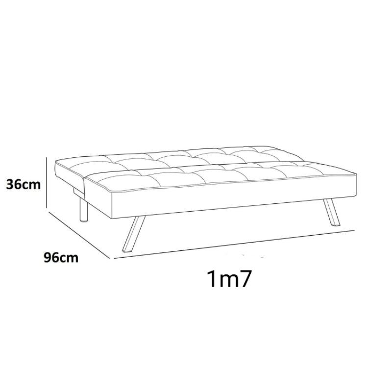 Sofa bed chân inox - sofa giường đa năng màu đen - vải bố