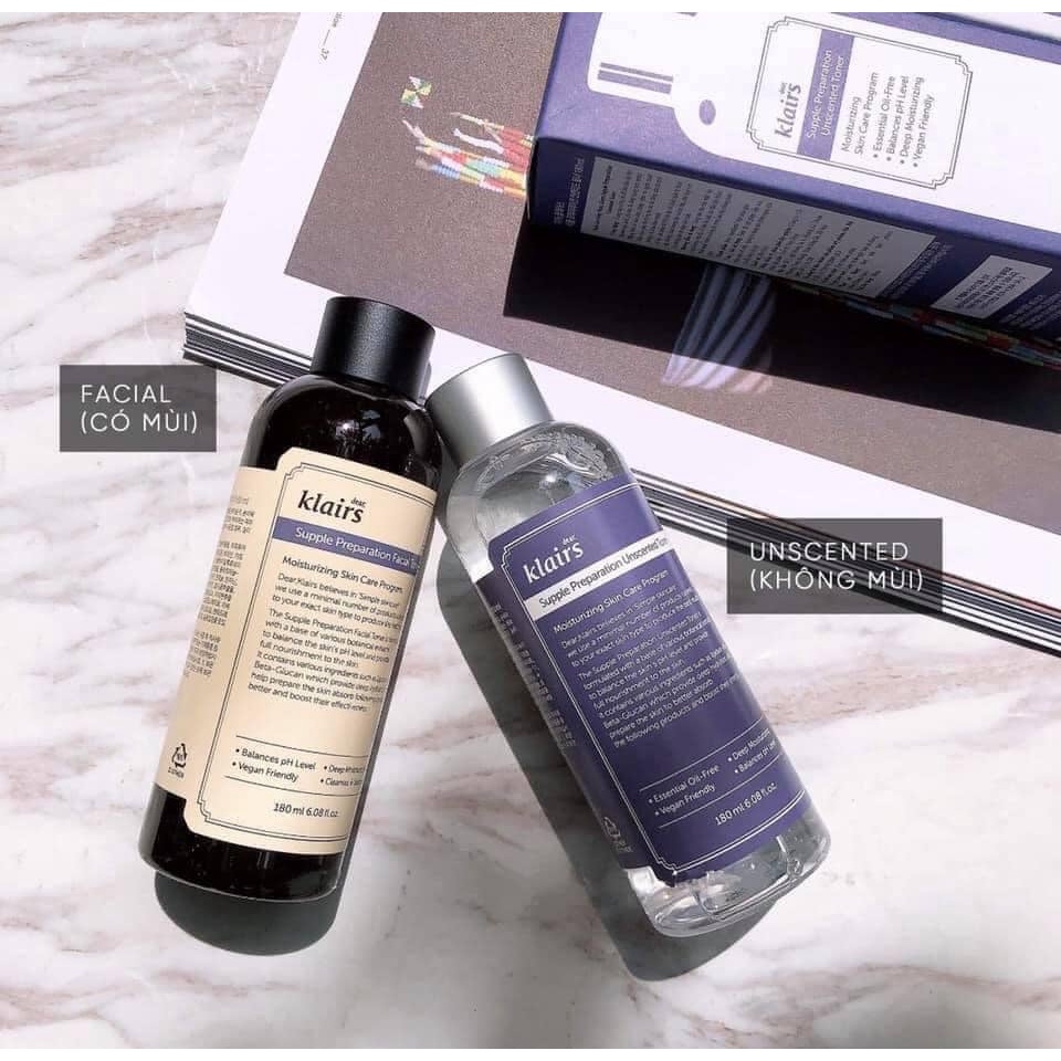 Nước hoa hồng Klairs Supple Preparation Unscented Toner 180ml