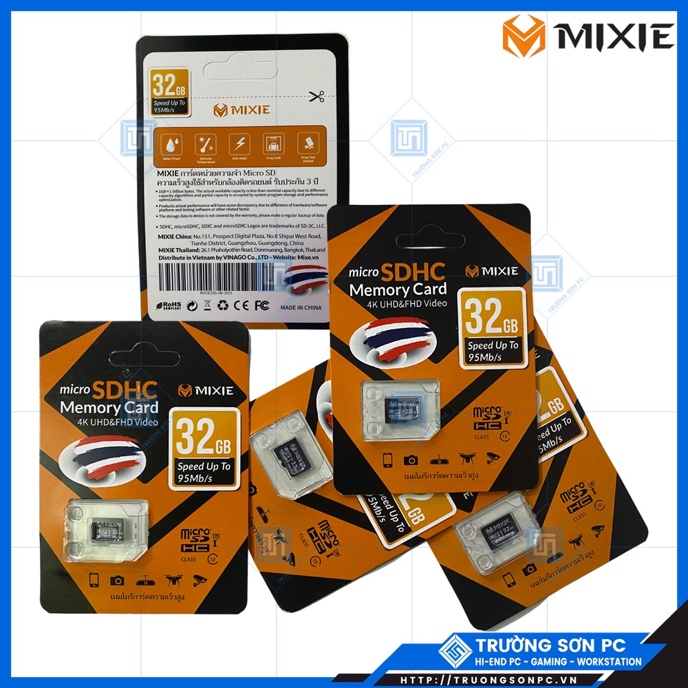 Thẻ Nhớ MIXIE TRANCOO 32Gb &amp; 64Gb Micro SDHC Memory Card 4K UHD&amp;FHD Video Class 10 | Speed Up To 95Mb/s