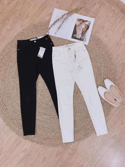 Quần jean nữ vnxk xịn chuẩn tag mac ĐEN- TRẮNG dáng skinny chất co dãn dài 9 tấc | BigBuy360 - bigbuy360.vn