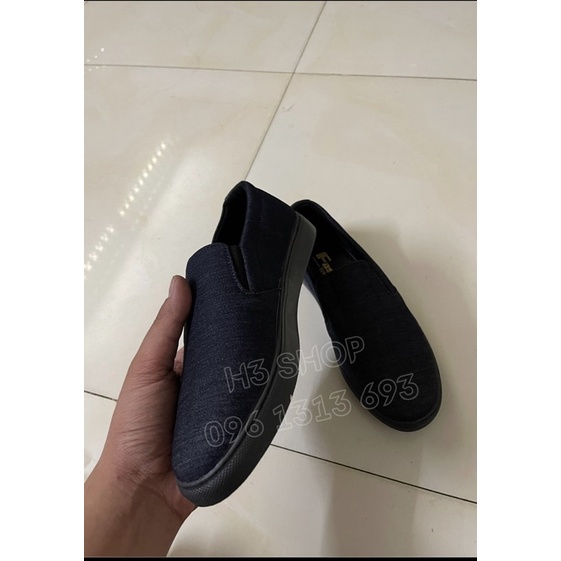 Giày lười nam vãi jean