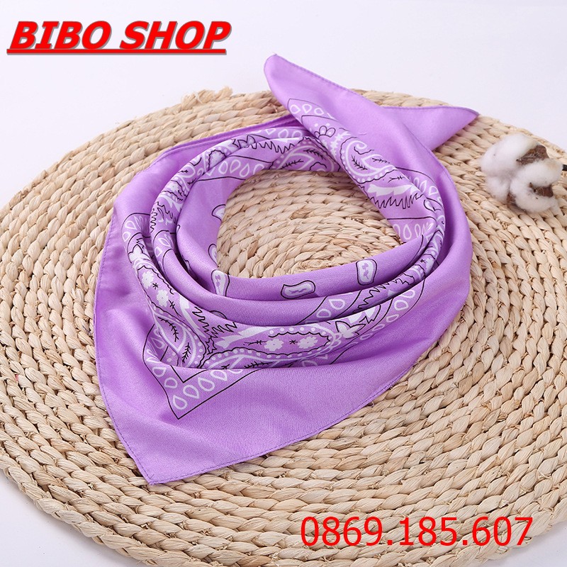 Khăn Turban Bandana Choàng Cổ, Đeo Tay, Đeo Túi Xách, Thắt Lưng, Búi Tóc, Đội Đầu Kích thước 55x 55cm