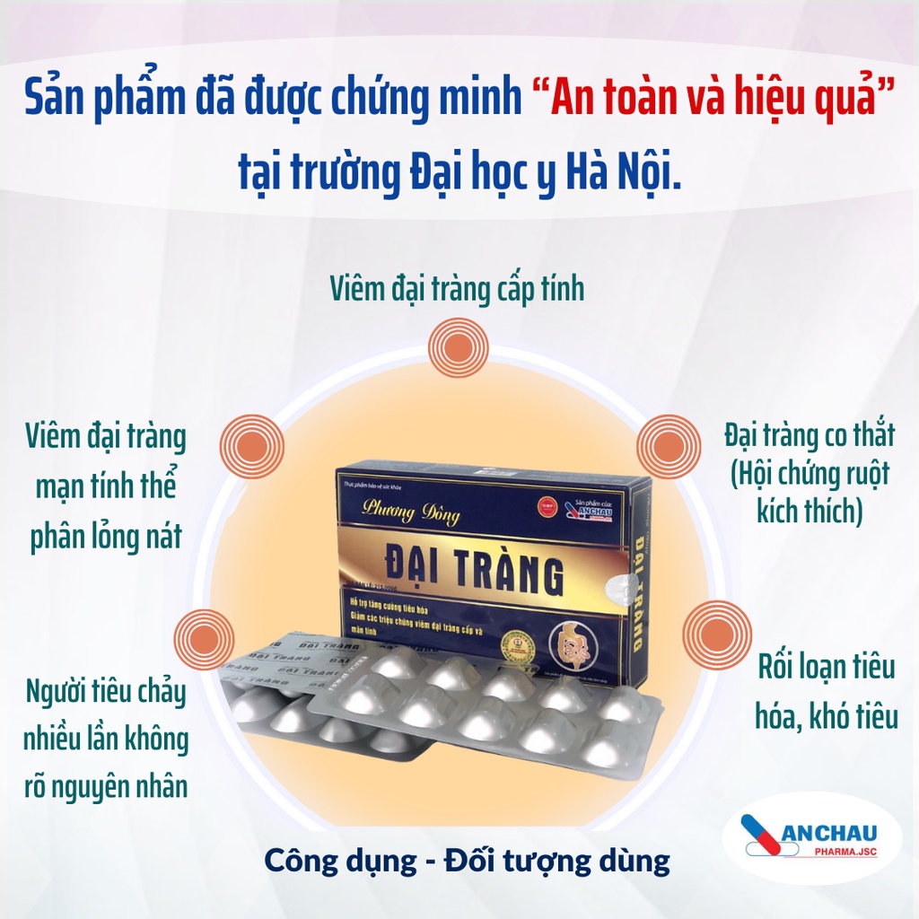 Phương Đông đại tràng hỗ trợ viêm đại tràng cấp tính, viêm đại tràng mãn tính, rối loạn tiêu hóa đầy bụng khó tiêu
