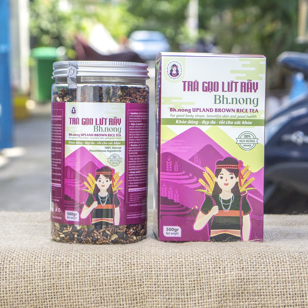 Trà gạo lứt rẫy BH.nông mát gan, bổ thận, thanh nhiệt cơ thể giải độc cơ thể hộp 500g