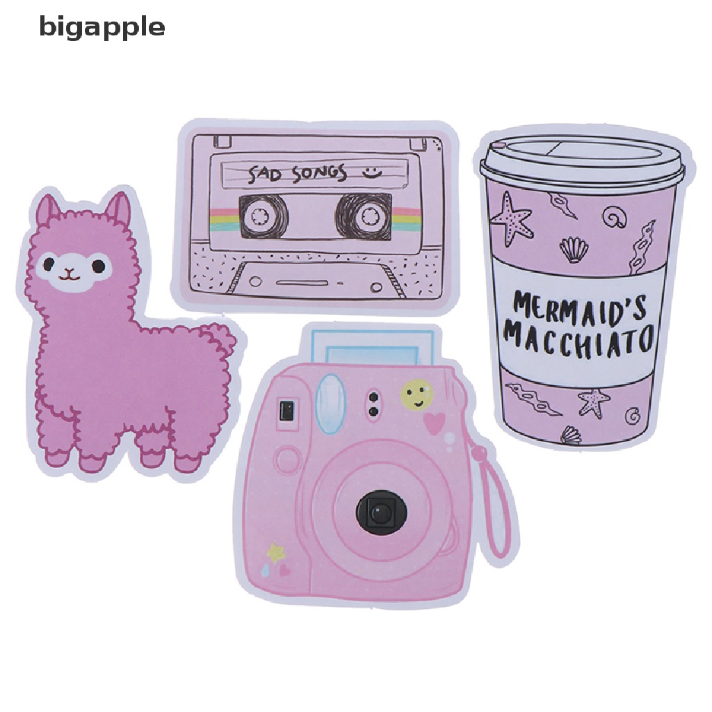 Set 53 Sticker Màu Hồng Xinh Xắn Dùng Để Trang Trí Nội Thất / Ô Tô / Va Li