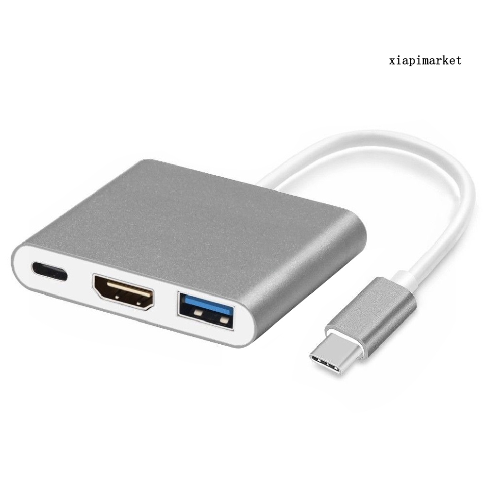 LOP_3 in 1 USB 3.1 Type C to 4K HDMI-compatible USB 3.0 Hub Adapter Cable Converter Connector