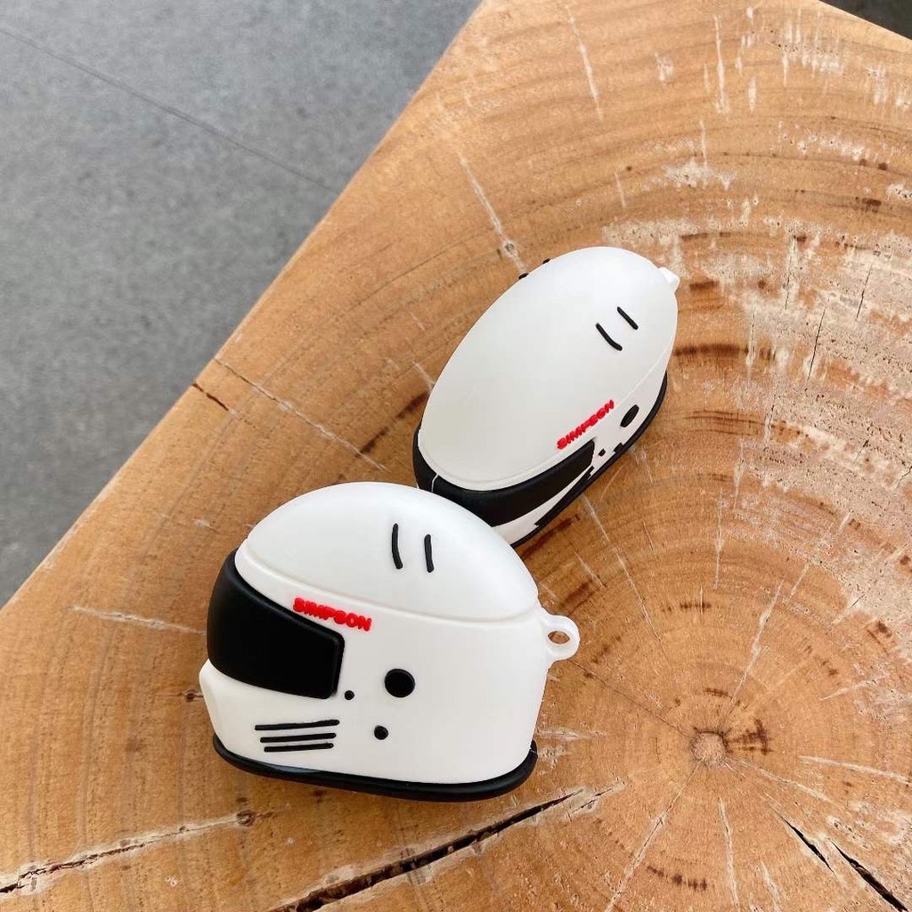 Ốp Bảo Vệ Hộp Đựng Tai Nghe Airpods 1 / 2 Hình Mũ Bảo Hiểm Xinh Xắn