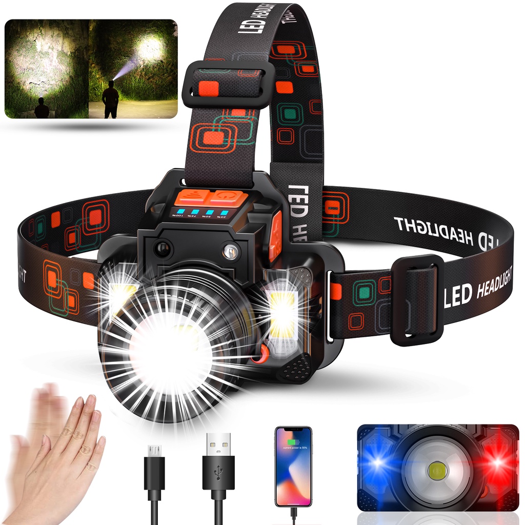 Đèn Pin LED Đeo Đầu 7 Chế Độ Sáng 7 Chế Độ Sáng Tiện Dụng Chất Lượng Cao