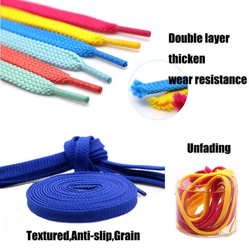 Bộ 2 đôi dây xỏ giày dài 120cm màu trơn tiện dụng