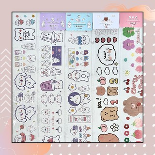 Sticker dán trang trí sổ tay hình gấu hàn quốc