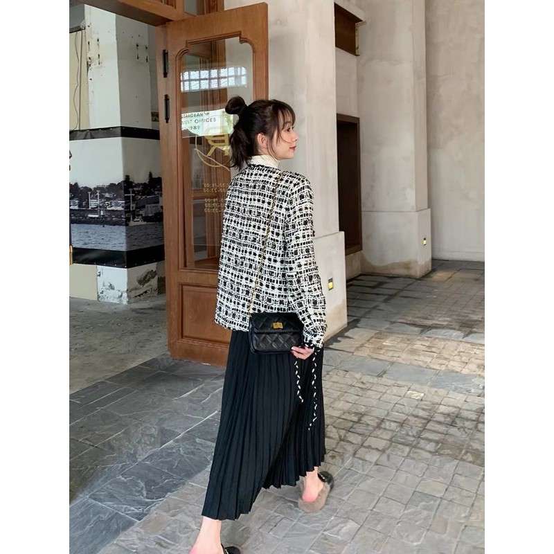 Chân váy midi xếp ly dáng xòe | BigBuy360 - bigbuy360.vn