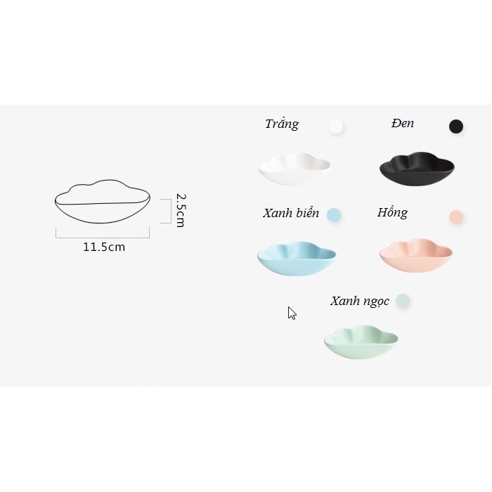 Đĩa gốm sứ mini hình đám mây cho bé ăn dặm kiểu nhật, chén bát đĩa cho trẻ SAMI KIDS