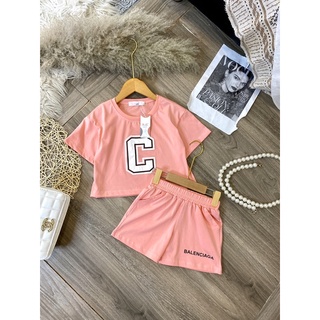 Bộ Crop chữ C bé gái {12-42kg}