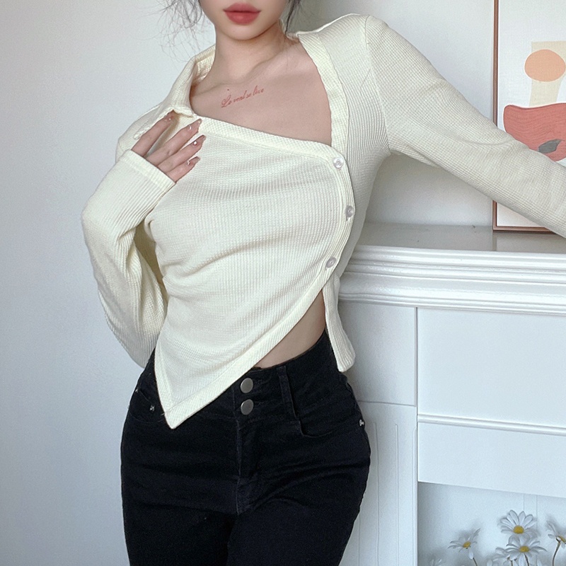 Áo Thun Tay Dài Thiết Kế Độc Đáo Thời Trang Mùa Hè Quyến Rũ Cho Nữ