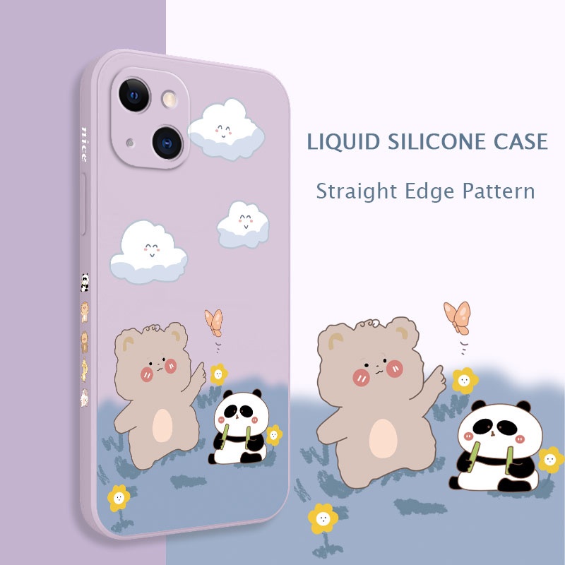 Ốp Lưng Silicon Hình Gấu Trúc Đáng Yêu Cho IPhone 13 12 Mini Pro Max