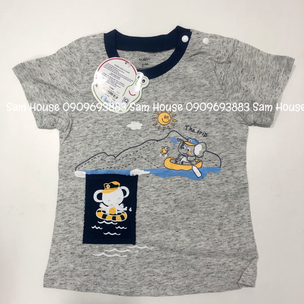 DOKMA 2022- Áo cài vai cộc tay cho bé trai, bé gái từ 6M đến 3 tuổi