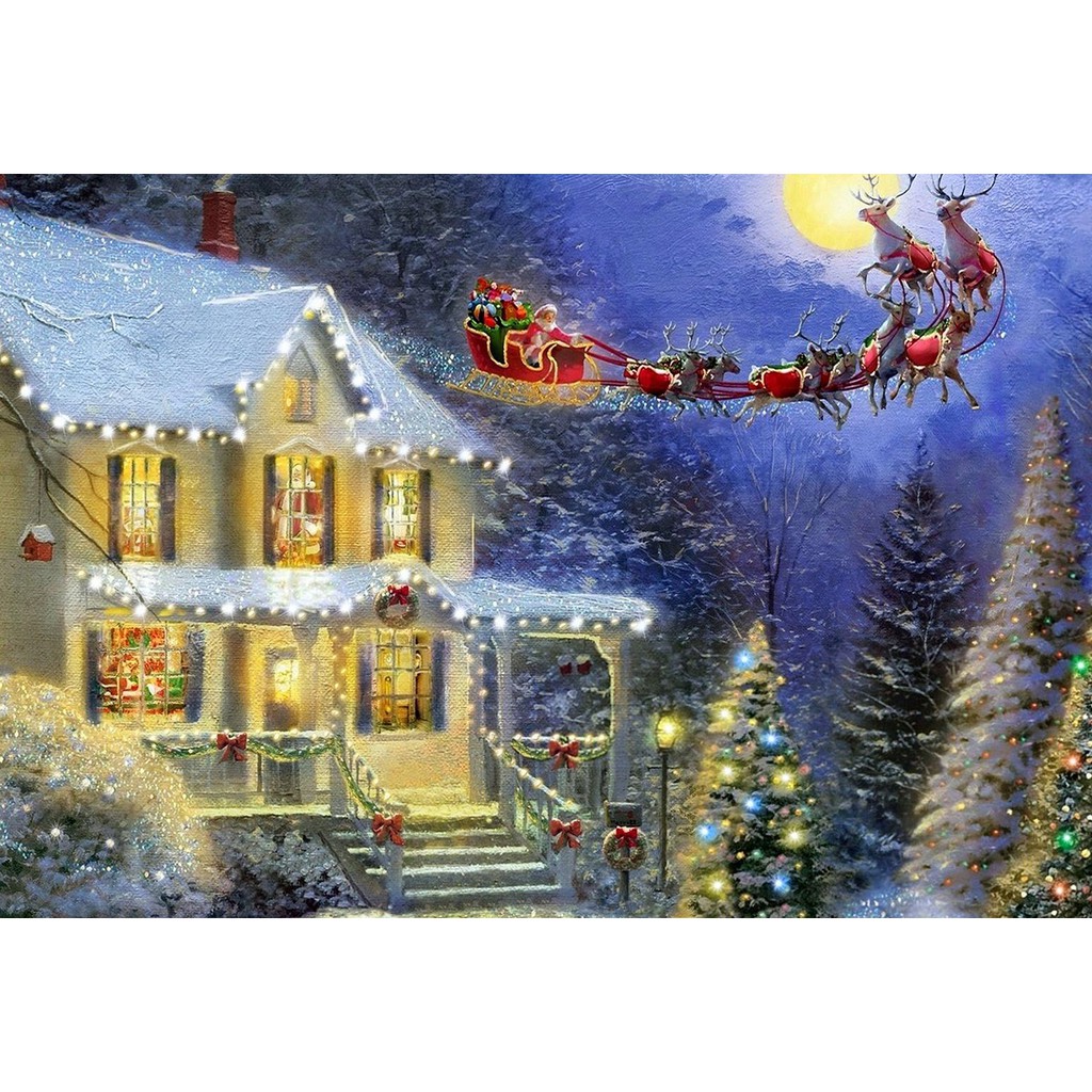 Bộ tranh xếp hình jigsaw puzzle cao cấp 330 mảnh  ghép của liên kết mua– Đêm Trước Giáng Sinh (30x44cm)