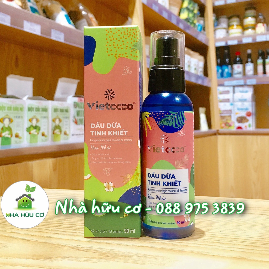 Dầu dừa hữu cơ nguyên chất ép lạnh Vietcoco - Dầu dừa nguyên chất Organic- Date: 2025 - NHÀ HỮU CƠ