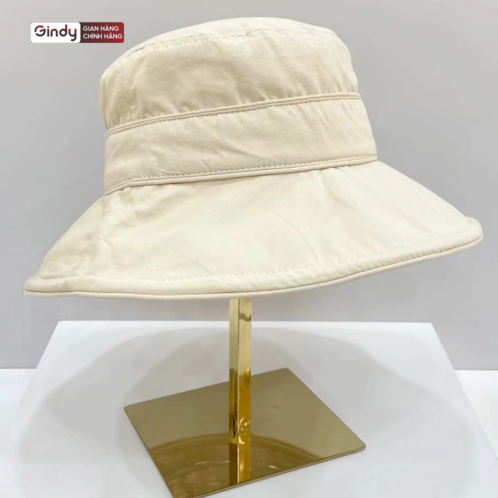 Nón tai bèo chống nắng có dây GINDY bucket vải kaki thiết kế đơn giản đi chơi, du lịch M008