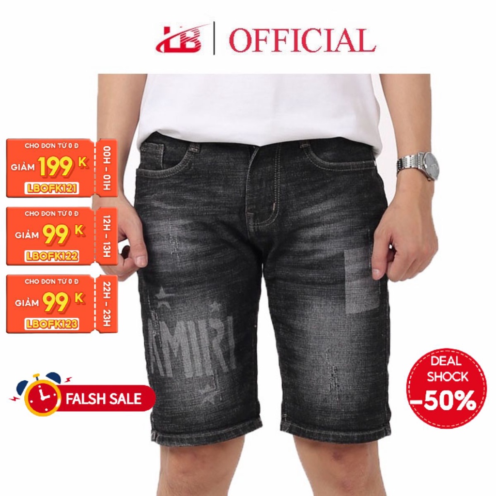 Quần short jean nam LB  chất jean cotton co giãn tốt,phom body, trẻ trung, cá tính SHBBS5-5048