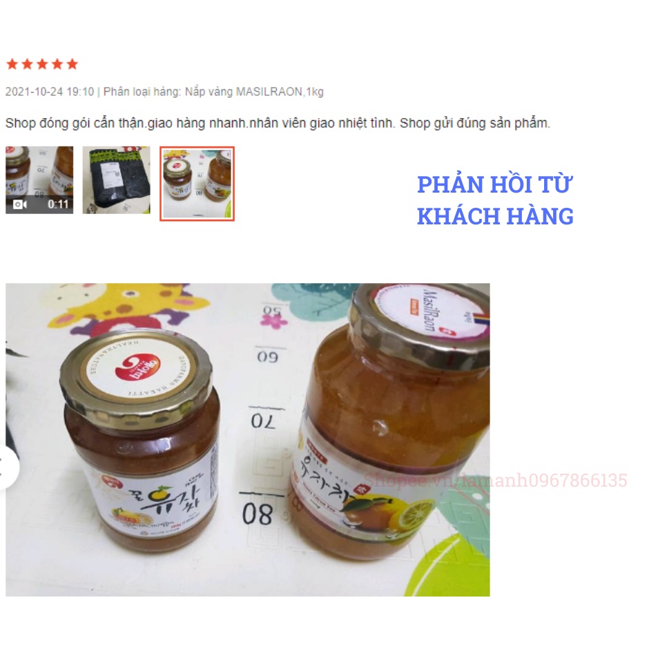Chanh Đào Mật Ong Hàn Quốc - Chanh Đào Vàng Hiệu Quả Tốt Cho Tiêu Hóa, Giảm Cân Nhập Khẩu Hàn Quốc 1Kg