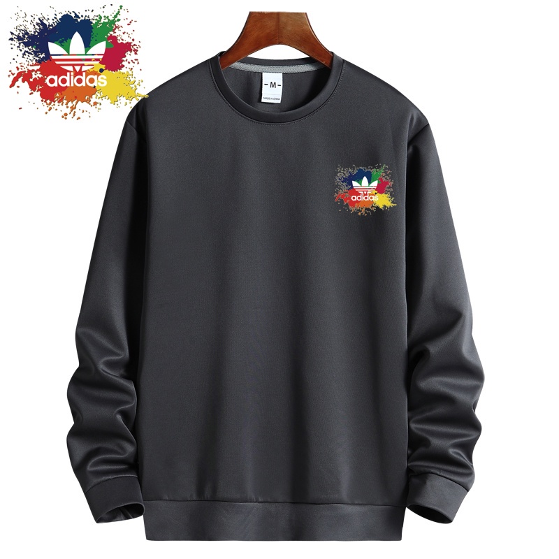 Áo Thun Cotton Tay Dài Cổ Tròn In Logo Adidas Phong Cách Cổ Điển Thời Trang Mùa Thu Dành Cho Nam Nữ